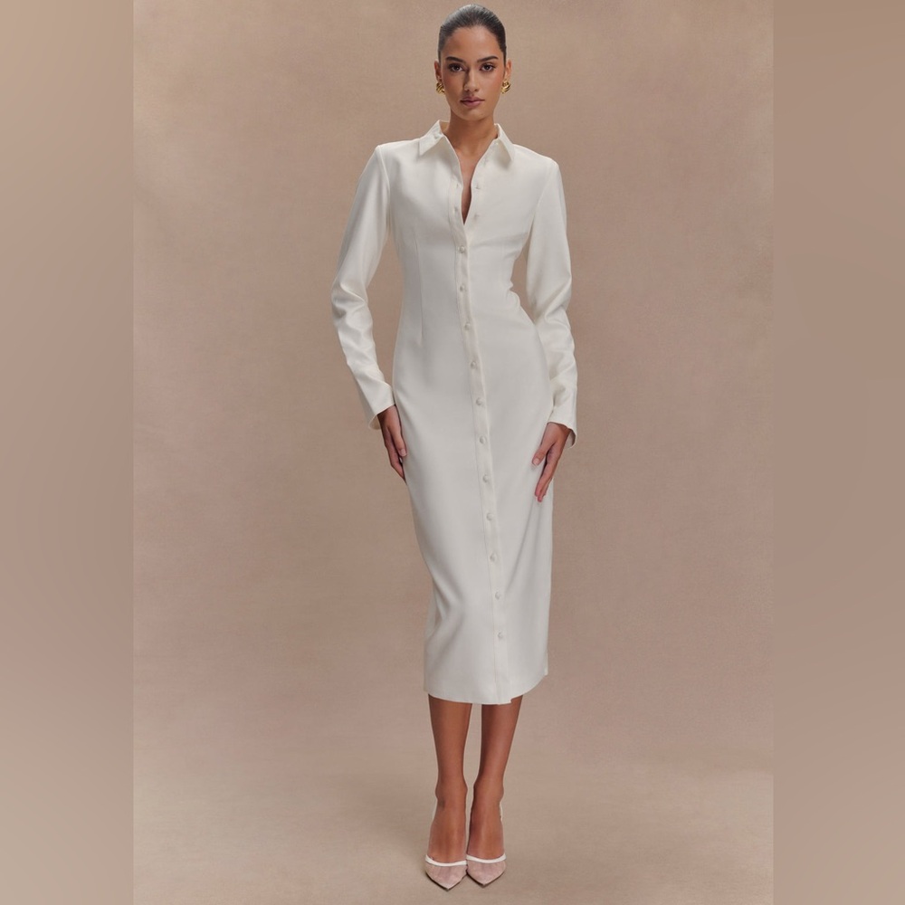 NWT Dorian Fitted Shirt Midi Dress
